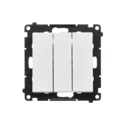 Simon 55 module white matte switch 3x spring terminals 10AX 250V