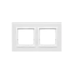 Simon 54 Nature White Pearl Glass Frame 2x – elegant electrical frame