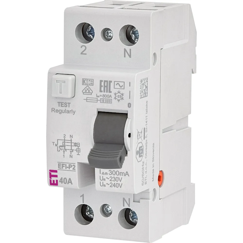 EFI-P2 Residual Current Circuit Breaker 40A/300mA/AC - reliable protection