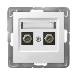 Impresja white 2x TV type F socket - practical antenna socket