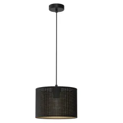 Loft black/gold pendant light fixture 1x E27/60W metal/fabric