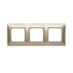 Simon 54 Premium Matte Gold Frame 3x - elegant electrical installation frame