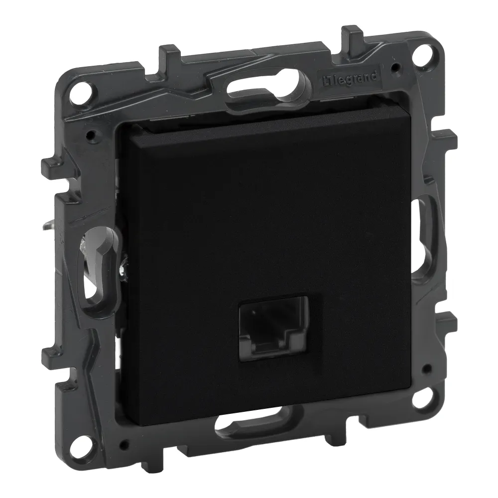 Niloe Step black module computer socket 1x UAE 8 Cat.5e UTP