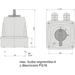 Łuk 40-23 0-T-G cam switch connector OB 40A IP44 - reliable choice