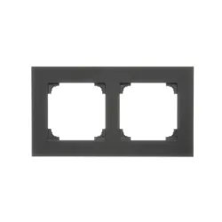 Simon 55 czarny mat ramka 2x line – nowoczesna ramka