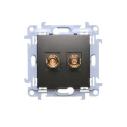 Simon 10 moduł czarny mat gniazdo głośnikowe Hi-Fi 1x zaciski 6mm