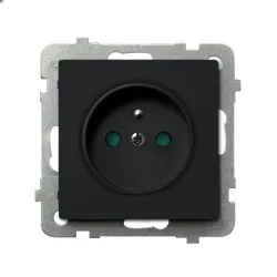 Gniazdo SONATA moduł czarny metalik 1x z/u 16A 250V