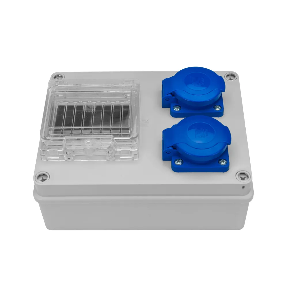 R-BOX 190 rozdzielnia budowlana 4S 2x 230V z okienkiem IP44