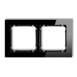 Deco black / black glass effect frame 2x - universal frame