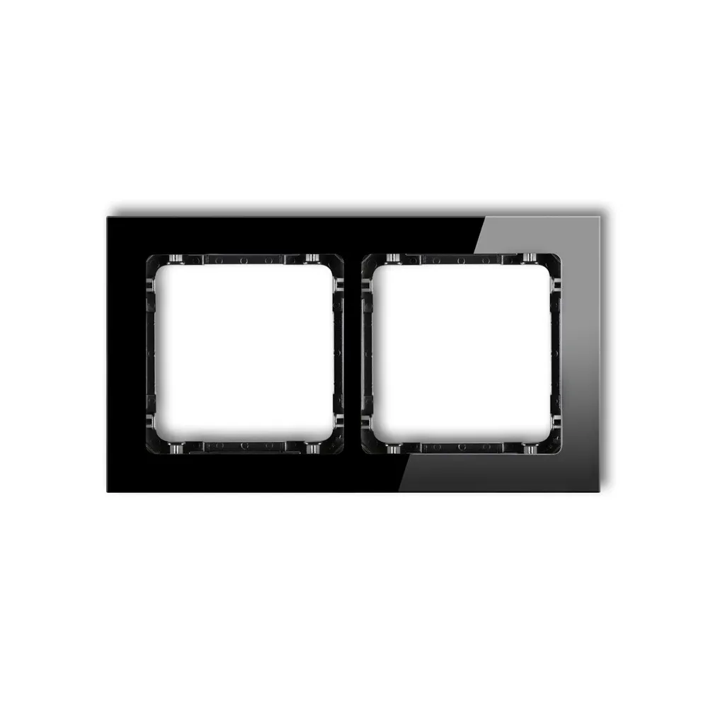 Deco black / black glass effect frame 2x - universal frame