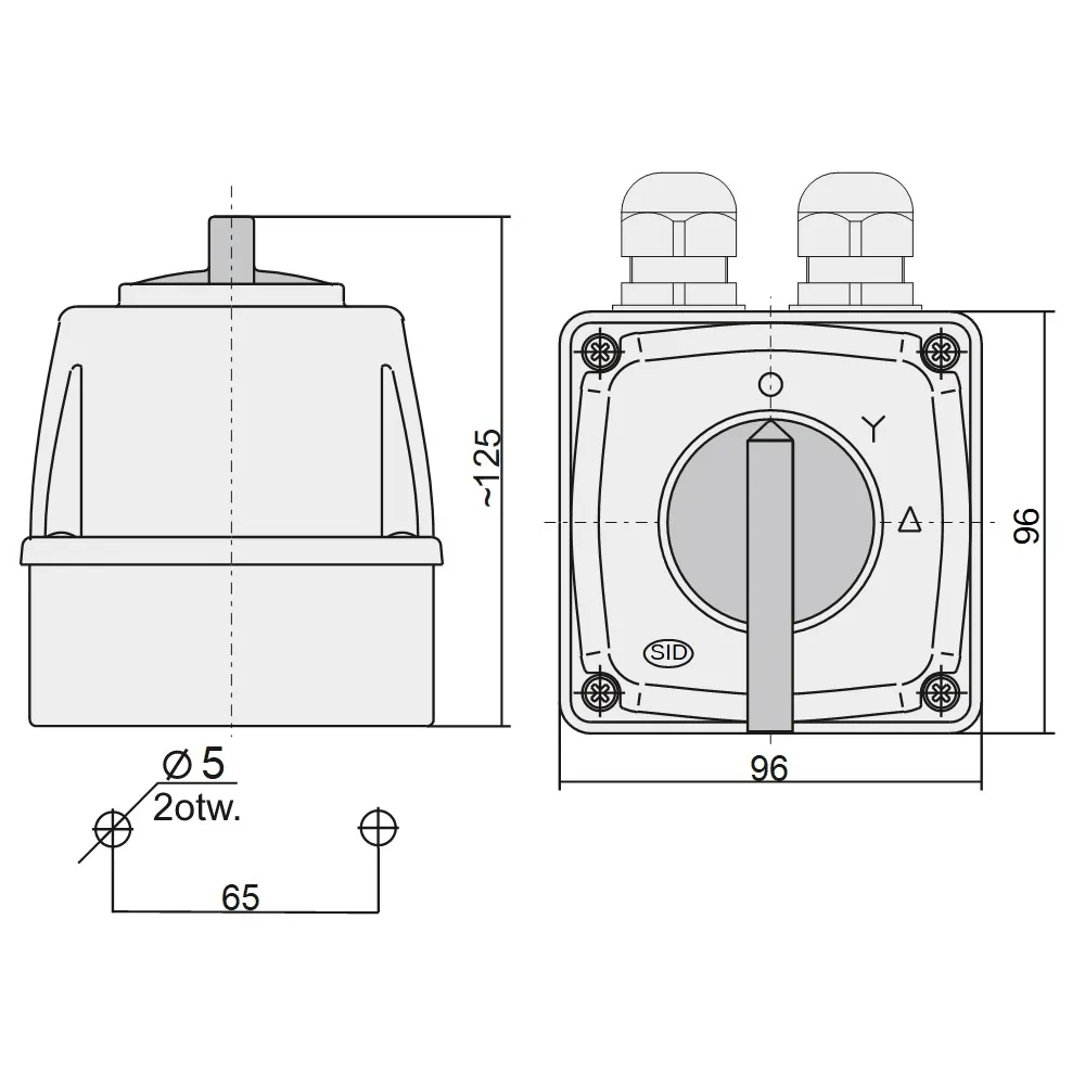 E25-23 0-T-G OB 25A IP44 cam switch connector - reliable connector