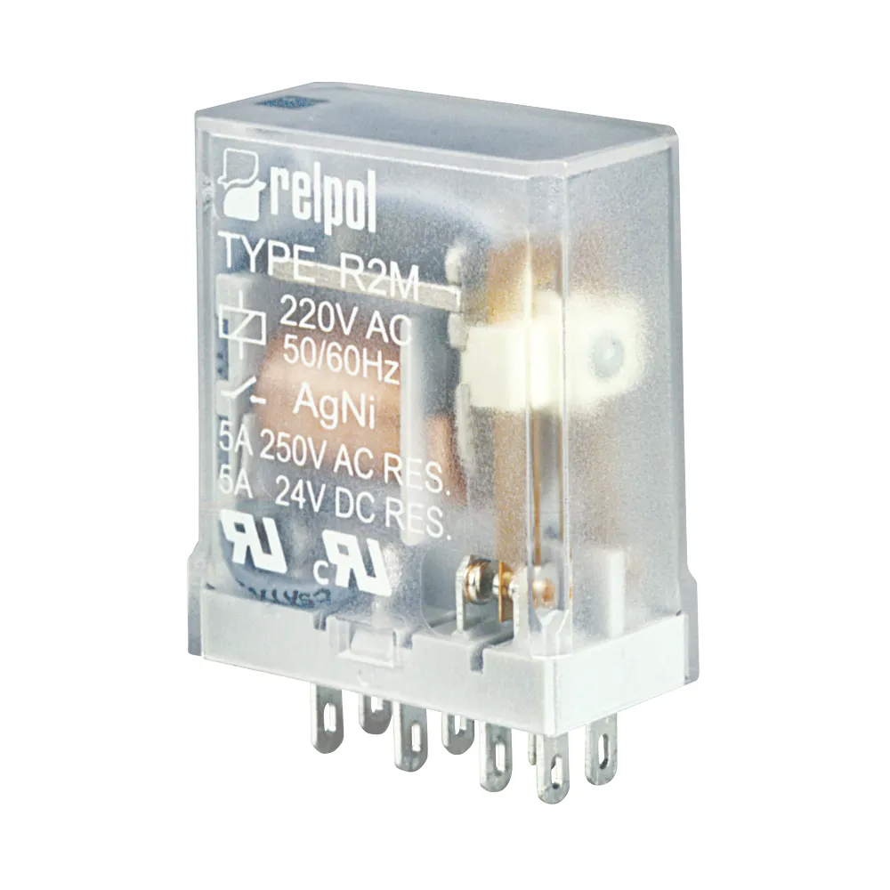 Industrial relay R2M-2012-23-1024 5A 2P 24V DC plug-in