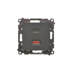 Simon 55 module black matte USB charger type A+C – practical charger