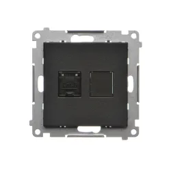 Simon 55 module matte black Cat.6 UTP computer socket