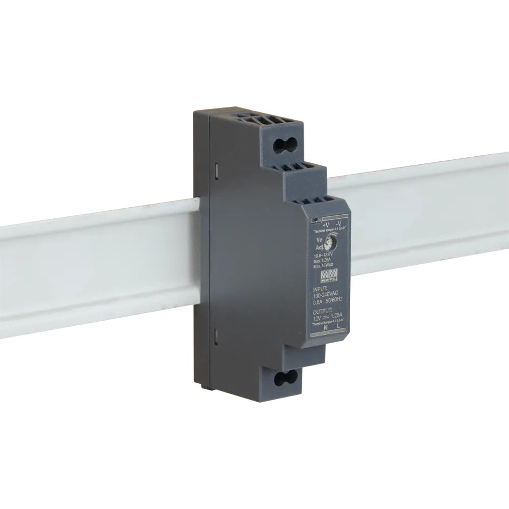 HDR DIN rail power supply 15W 1.25A 12V DC - reliable power supply