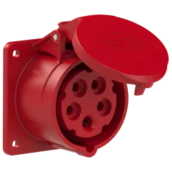 16/5 Straight Panel Power Socket IP44 400V 75x75 - Safe