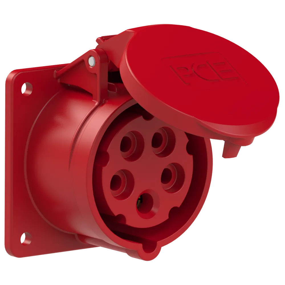 16/5 Straight Panel Power Socket IP44 400V 75x75 - Safe