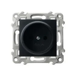 SZAFIR black metallic module socket 1x 16A 250V