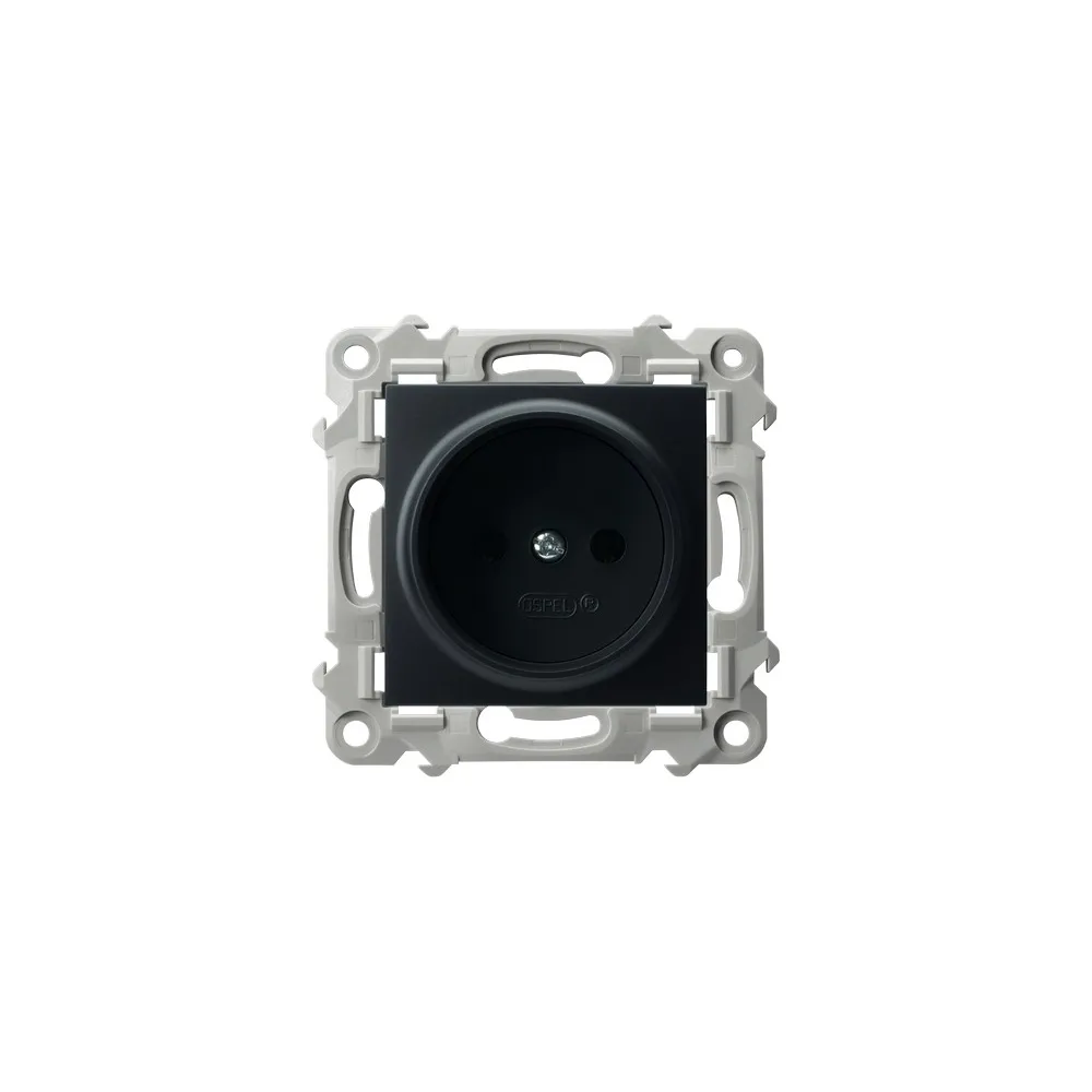 SZAFIR moduł czarny metalik gniazdo 1x 16A 250V