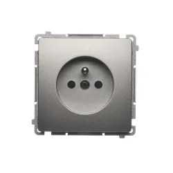 Simon Basic satin module socket 1x Z/U 16A 250V