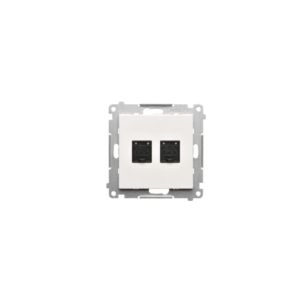 Simon 55 module white matte computer socket 2x UAE 8 Cat.6 UTP