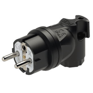 PORTABLE PLUG 1F Z/U 230V IP44 RUBBER UNI-SCHUKO BLACK TAURUS2