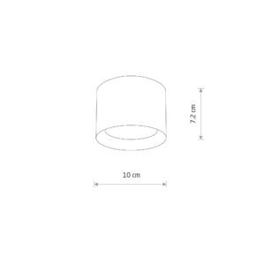 MAUN BLACK CEILING MOUNT TUBE NT 1X GX53/ 12W IP54 PAINTED ALUMINUM