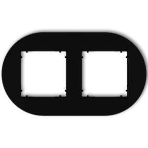 MINI CZARNY MAT RAMKA 2X OKRĄGŁA UNIWERSALNA