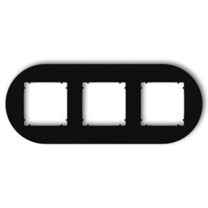 MINI CZARNY MAT RAMKA 3X OKRĄGŁA UNIWERSALNA