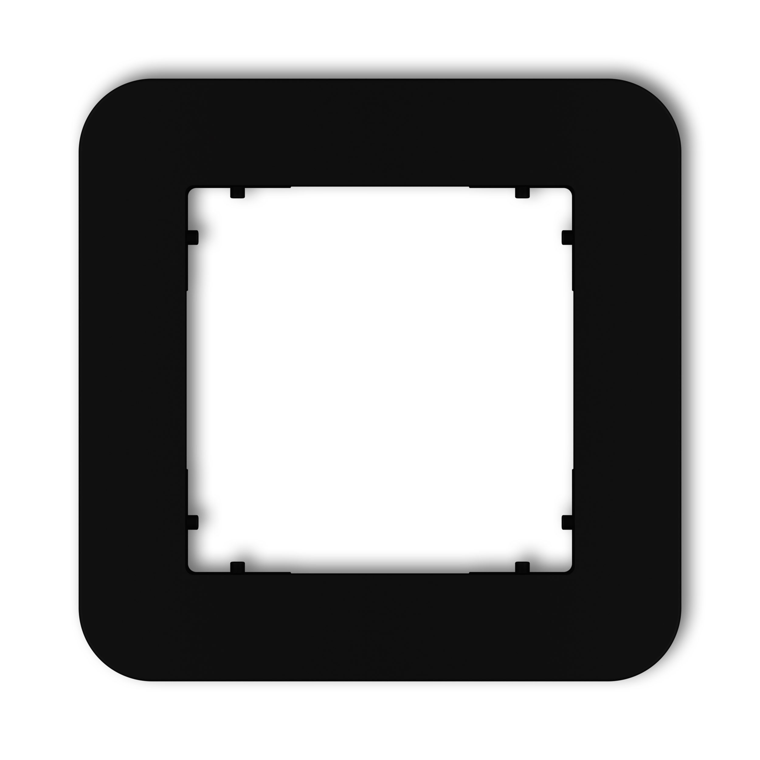 MINI CZARNY MAT RAMKA 1X ZAOKRĄGLONA UNIWERSALNA