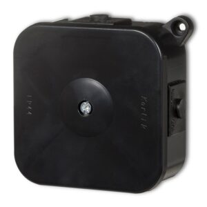 PUSZKA INSTALACYJNA HERMETYCZNA BEZ ZŁĄCZEK 80X80MM CZARNY