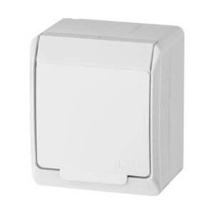 HERMES WHITE SOCKET NT 1X Z/U WITH FLAP IP44 SCREW TERMINALS 16A 250V