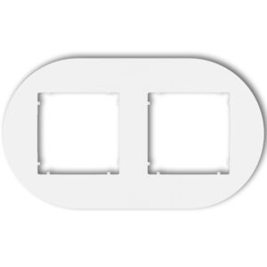 MINI BIAŁY MAT RAMKA 2X OKRĄGŁA UNIWERSALNA