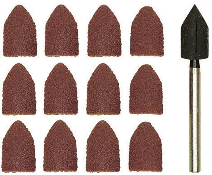 Kapturki szlifierskie 9x13 Proxxon gr 80, 150 korund + trzpień