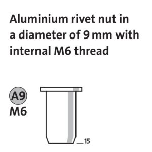 Aluminum rivet nuts AM6/15 NOVUS