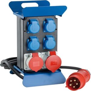 AS861510 wtyczka 440V32A, gniazda 1x440/32A, 1x 440V/16A, 4x 230V/16A, zabezpiecznia