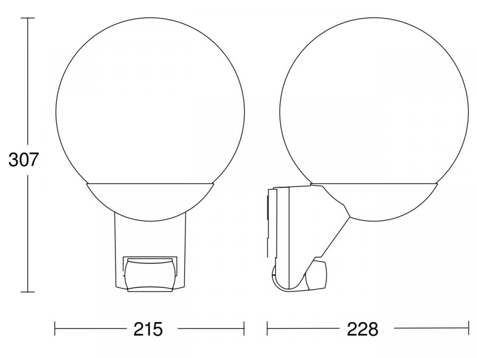 Steinel L 585 S PIR wall lamp with motion and twilight sensor max. 60W E27 IP44 IK03 230V white / glass / plastic - Image 4