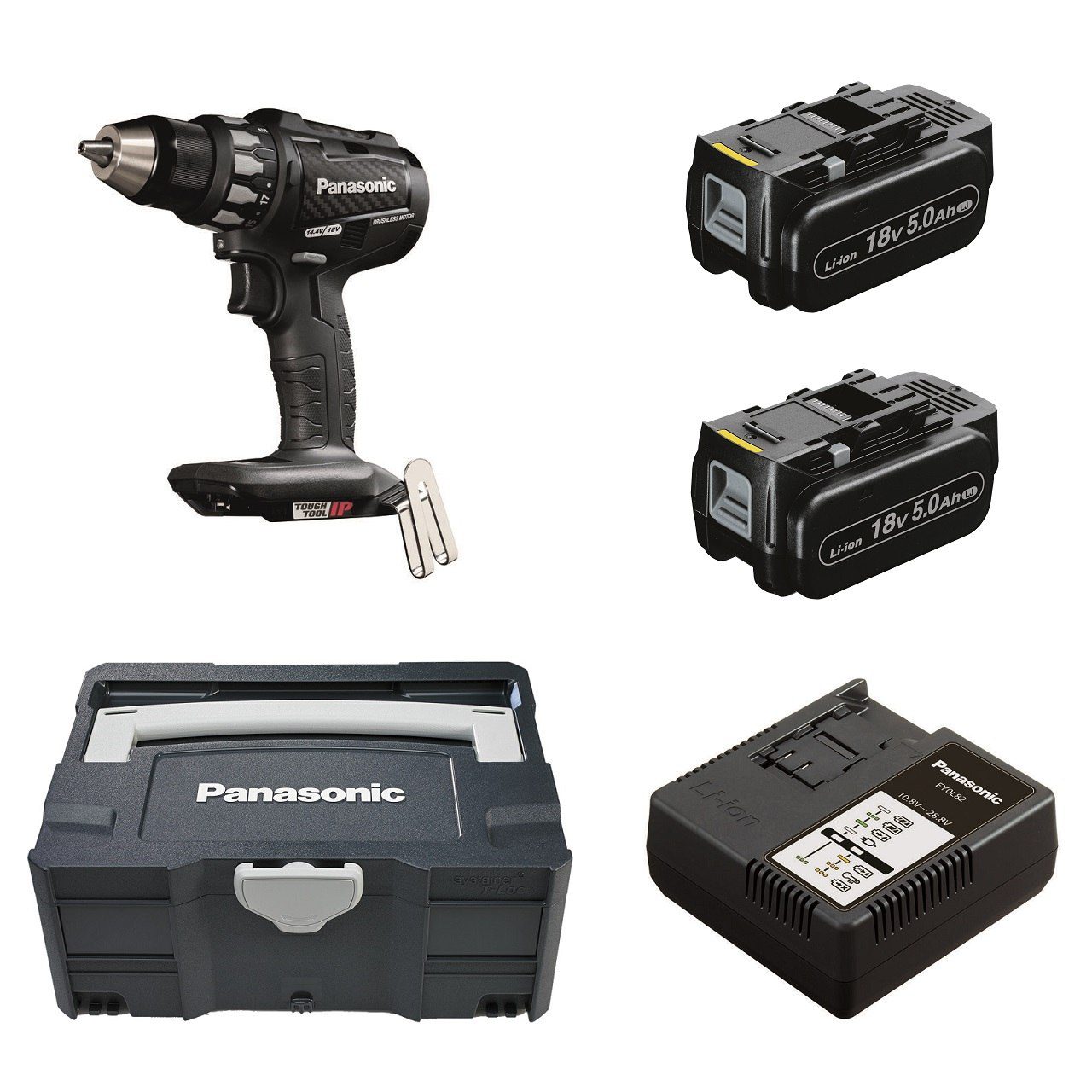 18V Drill Driver Panasonic EY74A2 + Systainer + 2x 5.0 Ah + charger