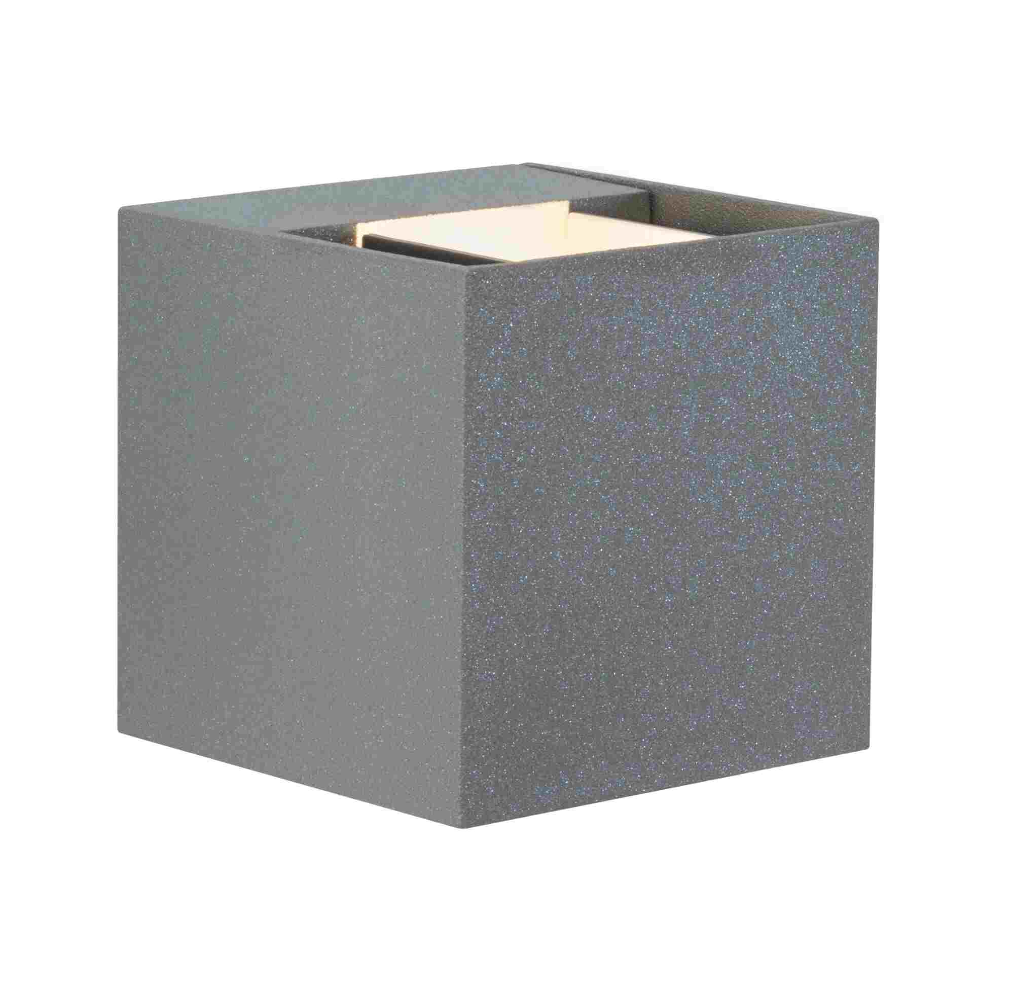 CYBO LED facade fixture 2x3.5W 2700K 2x355lm IP65 80x80mm 230V gray / aluminum