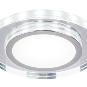 SSP-26 CHROM/ TRANSPARENTNY OPRAWA SUFITOWA PT LED 10W CW 6500K 500LM METAL/ SZKŁO