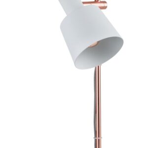 Lampka stołowa HALDAR E14 max. 1x20W 230V biały / miedź / metal