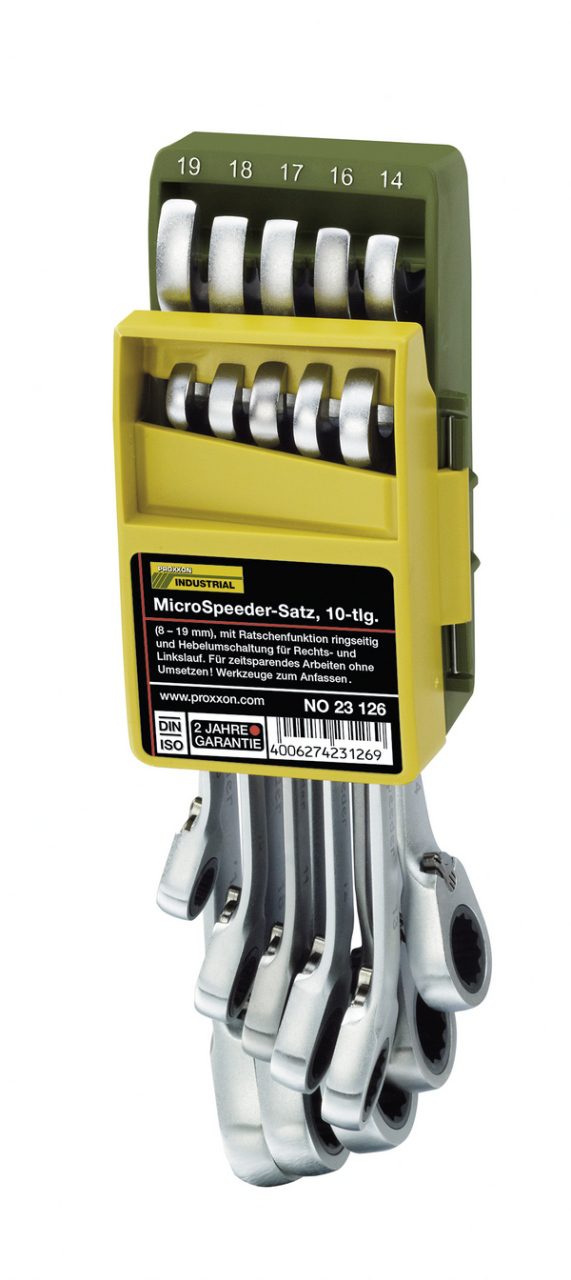Zestaw kluczy MicroSpeeder w składanym uchwycie 8-19 mm
