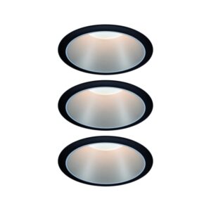COLE COIN LED 3-STEP DIM recessed fixture set 3x6W 470lm 2700K IP44 230V Black/Matt Silver