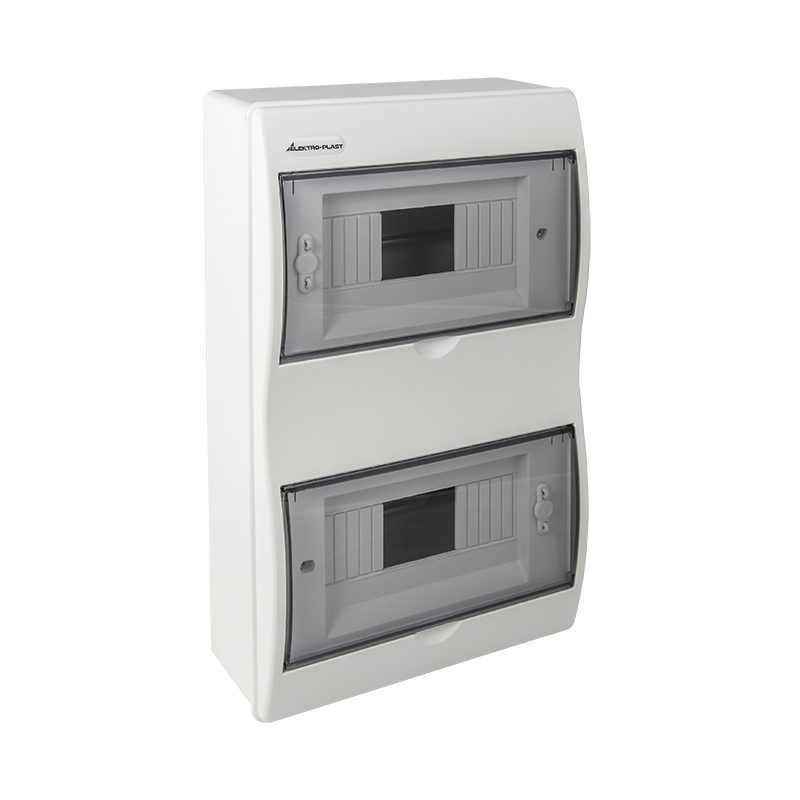 RN-16 ROZDZIELNIA PLASTIKOWA NT 16M 2X 8M N+PE IP40 IK07 403X238X95 DRZWI DYMNE BIAŁY FALA