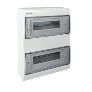 RN-24 ROZDZIELNIA PLASTIKOWA NT 24M 2X 12M N+PE IP40 IK07 404X310X95 DRZWI DYMNE BIAŁY FALA