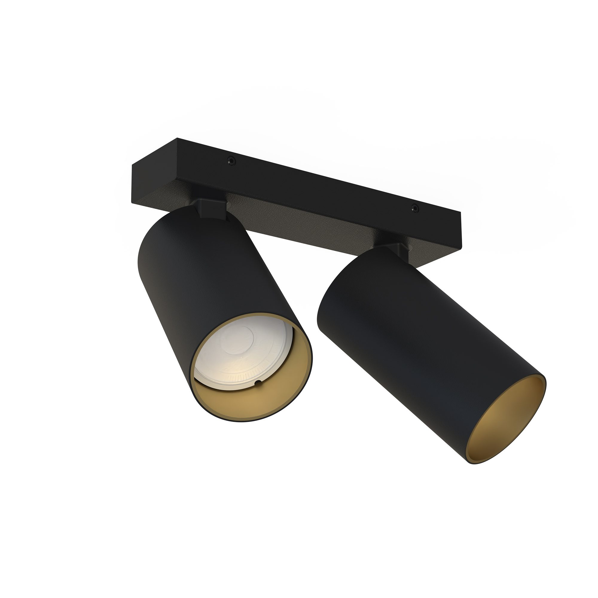 MONO II BLACK/GOLD CEILING SPOTLIGHT NT 2X GU10/ 10W IP20 PAINTED STEEL/ ABS PLASTIC