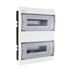 RP-24 ROZDZIELNIA PLASTIKOWA PT 24M 2X 12M N+PE IP40 IK07 404X310X84 DRZWI DYMNE BIAŁY FALA