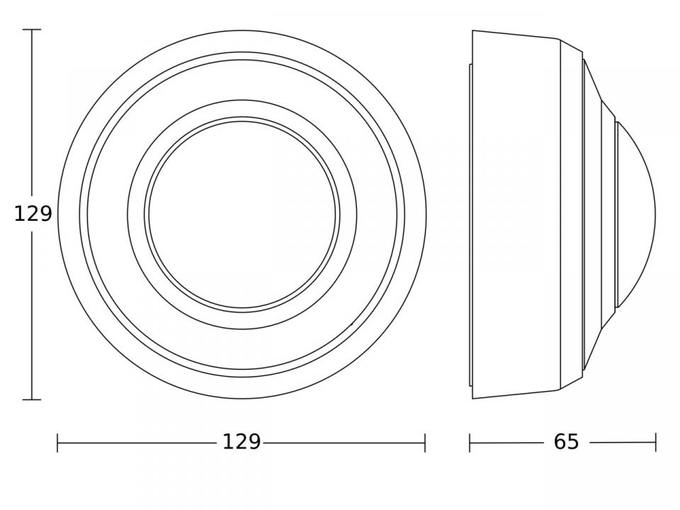 Presence and twilight sensor PD-8 COM1 surface-mounted IP54 round white - Image 2