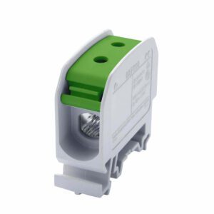 STB 16 RAIL CONNECTOR THREADED 1X 1.5-16MM2 / 1.5-10MM2 AL/CU 87110 SIMBLOCK GREEN