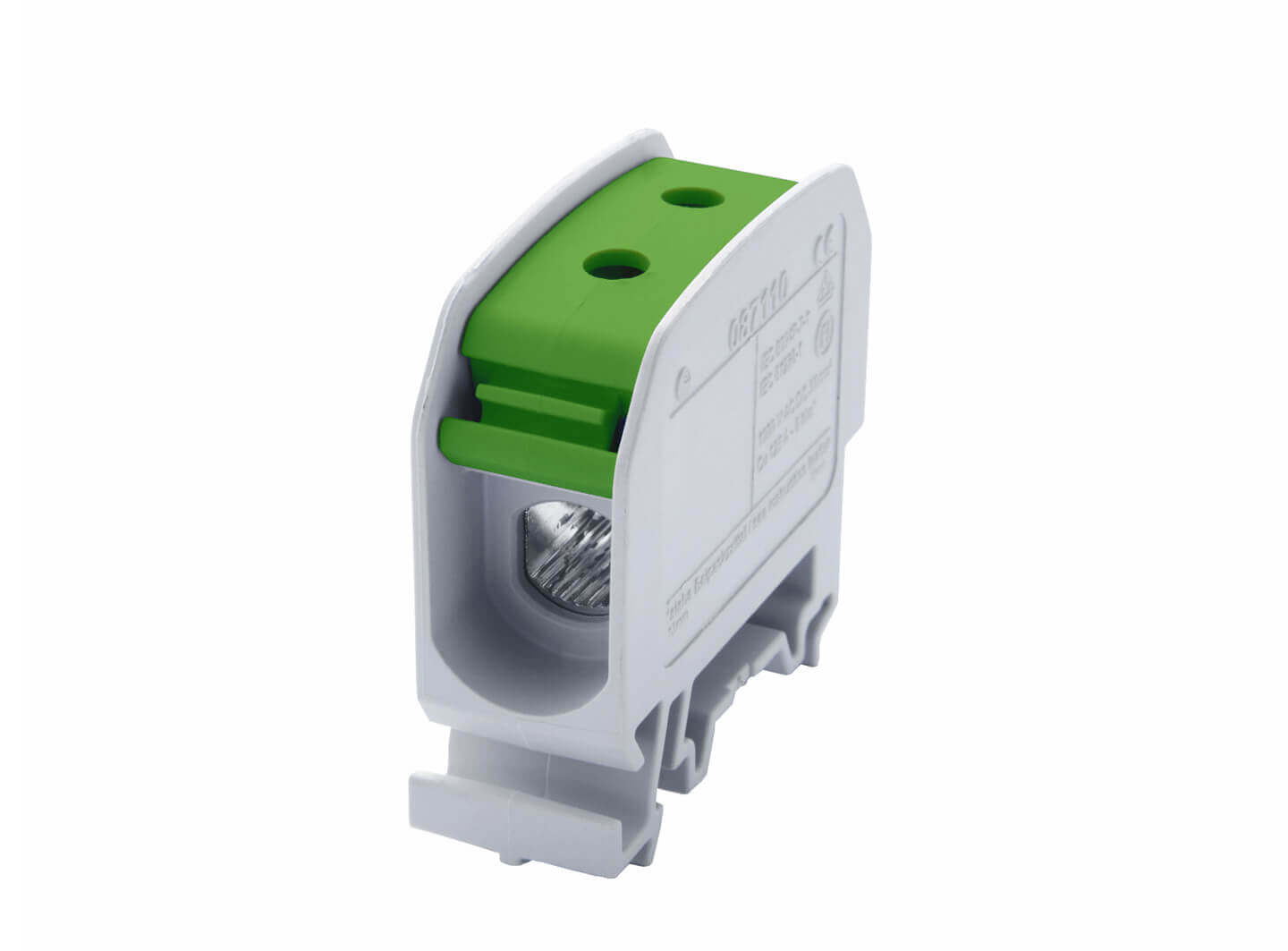 STB 16 RAIL CONNECTOR THREADED 1X 1.5-16MM2 / 1.5-10MM2 AL/CU 87110 SIMBLOCK GREEN